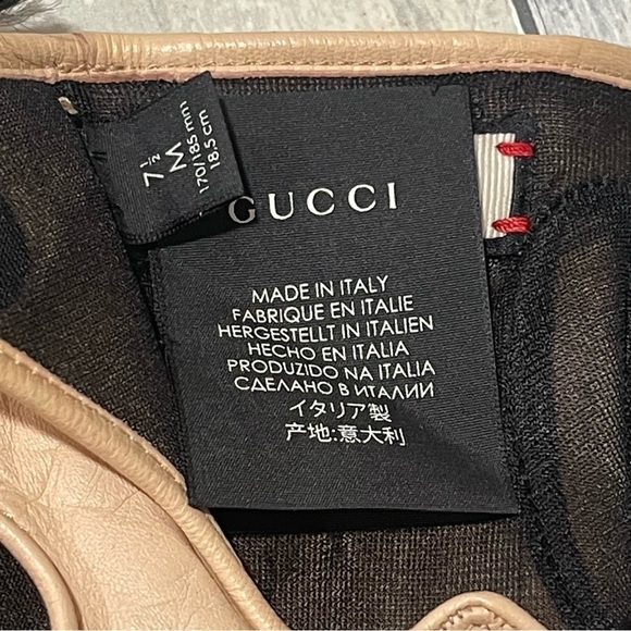 GUCCI Gloves With Cat in Nappa leather -  Pale Pink -Sz - Medium - Picture 3 of 6